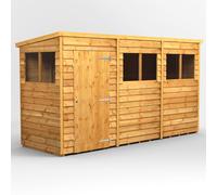 Power Pent Roof Overlap Garden Shed 12'x4' Golden Brown