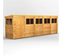 Power Pent Roof Overlap Garden Shed 20'x4' Golden Brown
