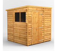 6X6 Powersheds Overlap Pent Shed, Brown