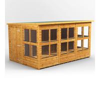 Power Pent Roof Potting Shed 12'x8' Golden Brown