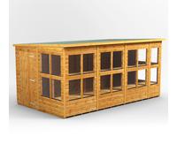 Power Pent Roof Potting Shed 14'x8' Golden Brown