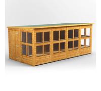 Power Pent Roof Potting Shed 16'x8' Golden Brown