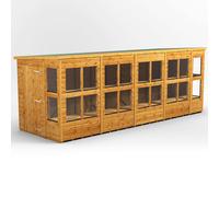 Powersheds Pent Roof Single Door Potting Shed 18ft x 6ft - Golden Brown