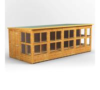 Powersheds Pent Roof Single Door Potting Shed 18ft x 8ft - Golden Brown
