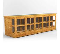 Powersheds Pent Roof Single Door Potting Shed 20ft x 6ft - Golden Brown