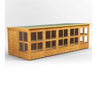 Power Pent Roof Potting Shed 20'x8' Golden Brown