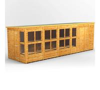 Powersheds Pent Roof Single Door Potting Shed Combi 20ft x 6ft, 6152mm x 1908mm, Golden Brown Timber Shiplap Tongue and Groove