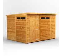 Powersheds 10' x 8' Pent Security Shed, Brown