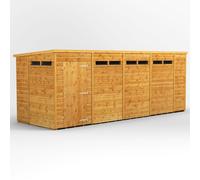 Powersheds Pent Roof Single Door Security Shed 18ft x 6ft - Golden Brown