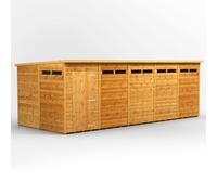 Powersheds Pent Roof Single Door Security Shed 20ft x 8ft - Golden Brown