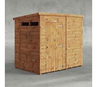 Powersheds Pent Roof Single Door Security Shed 7ft x 5ft - Golden Brown