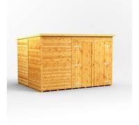 Powersheds Pent Roof Storage Shed 10'x8' - Golden Brown