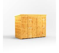 Power 8x4 Pent Storage Shed, Brown