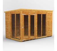 Powersheds Pent 10' x 6' Summerhouse, Brown
