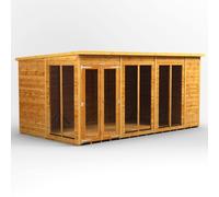 Power 14' x 8' Pent Summerhouse, Brown