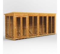 Powersheds Pent 16' x 4' Summerhouse, Brown