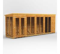 Power Pent Roof Summerhouse 18'x4' Golden Brown