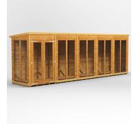 Powersheds Pent Roof Summerhouse 20' x 4', Golden Brown Timber Shiplap Tongue & Groove