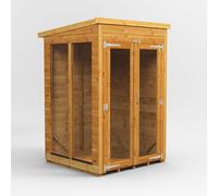 Powersheds Pent Roof Summerhouse 4ft x 4ft - Golden Brown