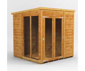 Powersheds Pent Roof Summerhouse 6' x 6', Golden Brown Timber