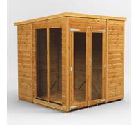 Power Pent Roof Summerhouse 6'x6' Golden Brown