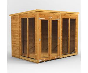 Powersheds Pent Roof Summerhouse 8' x 6', Golden Brown Timber