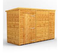 Powersheds Pent 10' x 4' Windowless Garden Shed, Brown