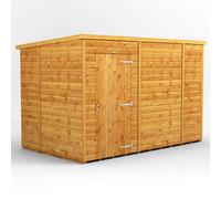 Powersheds Pent Roof Windowless Single Door Garden Shed 10ft x 6ft - Golden Brown