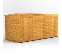 Powersheds Pent 14' x 6' Windowless Garden Shed, Brown