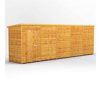 Powersheds Pent Roof Windowless Single Door Garden Shed 20ft x 4ft - Golden Brown