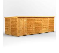 Powersheds 20' x 8' Pent Windowless Garden Shed, Brown