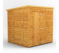 Powersheds Pent Roof Windowless Single Door Garden Shed 6ft x 6ft - Golden Brown