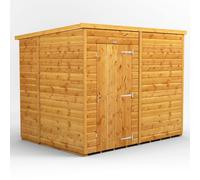 Powersheds Pent 8' x 6' Windowless Garden Shed, Brown