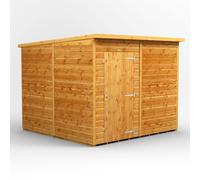 Power 8' x 8' Pent Windowless Garden Shed, Brown