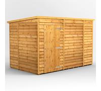10X6 Powersheds Overlap Pent Windowless Shed, Brown