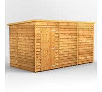 Power Pent Roof Windowless Overlap Garden Shed 12'x6' Golden Brown