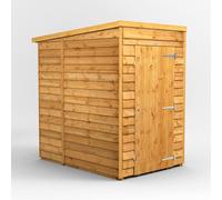 Powersheds Pent Roof Windowless Single Door Overlap Garden Shed 4ft x 6ft - Golden Brown