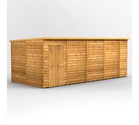 Power 18x8 Overlap Pent No Window Shed, Brown