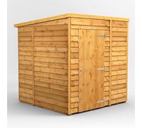 Power Pent Roof Windowless Overlap Garden Shed 6'x6' Golden Brown