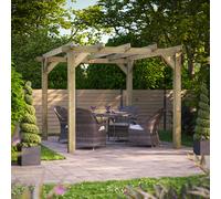 Powersheds Pergola 10ft x 12ft, 2990mm x 3590mm, Scandinavian Timber