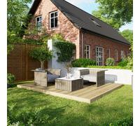 Power 10 x 12ft Timber Decking Kit With No Handrails - Brown - Powersheds - Wilko