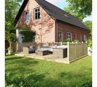 Powersheds Treated Timber Decking Kit 12ft x 20ft, Light Brown