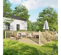 Powersheds Treated Timber Decking Kit 14ft x 20ft, Light Brown Timber