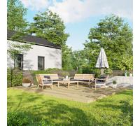 Powersheds Treated Timber Decking Kit 16' x 20', Light Brown Reversible Dual Profile