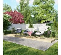 Powersheds Treated Timber Decking Kit 4' x 20', Light Brown, Reversible Dual Profile