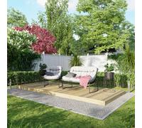 Powersheds Treated Timber Decking Kit (No Handrails) 6ft x 14ft - Light Brown