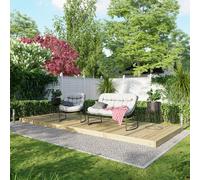 Powersheds Treated Timber Decking Kit 6' x 16' - Light Brown, Reversible Dual