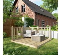 Powersheds Treated Timber Decking Kit 8ft x 8ft - Light Brown Reversible Decking Boards