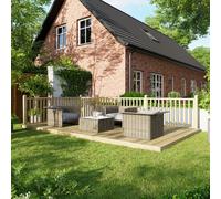 Powersheds Treated Timber Decking Kit (c/w 2 Handrails) 10ft x 18ft - Light Brown