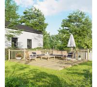 Powersheds Treated Timber Decking Kit (c/w 2 Handrails) 18ft x 20ft - Light Brown